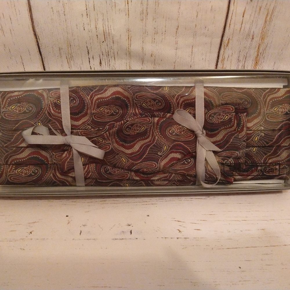 New Robert Talbott paisley bowtie and cummerbund